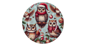 Onderbord melamine uilen kerst ø 33 cm