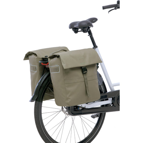 Burgers - new looxs new looxs ® leeds double mik 2.0 - dubbele fietstas – past op mik bagagedragers – gerecycled materiaal - geschikt voor elektrische fietsen – 38 liter - taupe