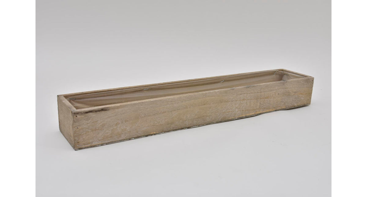 Houten tray 50x9x6cm light grey-wash