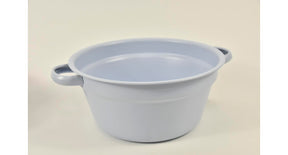 Zinken teil met handvaten pastelblauw d22,5 h11cm