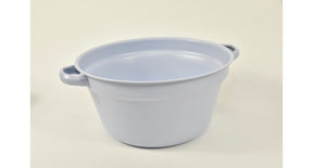 Zinken teil met handvaten pastelblauw d21 h11cm