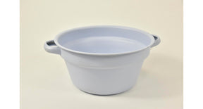 Zinken teil met handvaten pastelblauw d19 h10cm