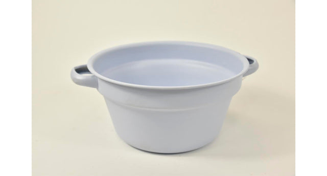 Zinken teil met handvaten pastelblauw d19 h10cm