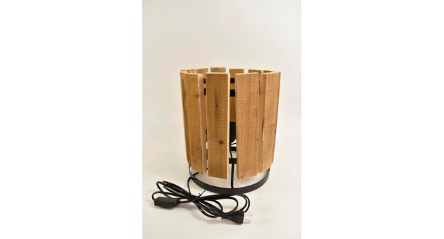 Lamp ''hout'' rond d25 h30cm naturel