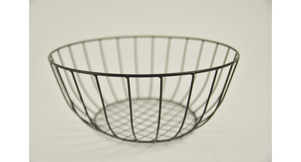 Metalen mand ''joyce'' rond zwart d30 h12cm