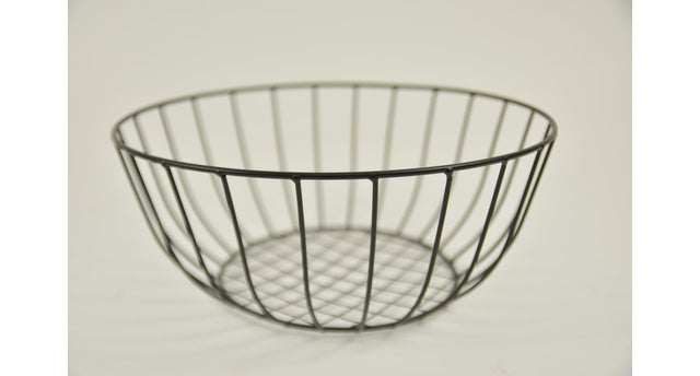 Metalen mand ''joyce'' rond zwart d30 h12cm
