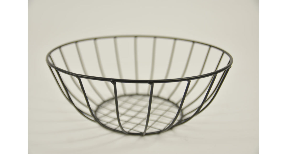 Metalen mand ''joyce'' rond zwart d26 h10cm