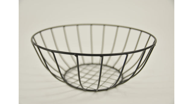 Metalen mand ''joyce'' rond zwart d26 h10cm