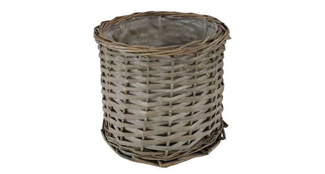 Mand riet cilinder grijs d20 h17cm