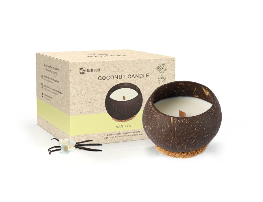 Namture kokosnoot kaars - vanilla - 300g
