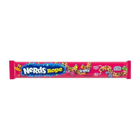 Nerds rope fruits 24 x 26 g voordeelverpakking – amerikaanse candy rope – zachte kauwsnoep met krokante