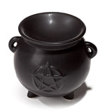 Heksenketel pentagram black keramiek geurbrander