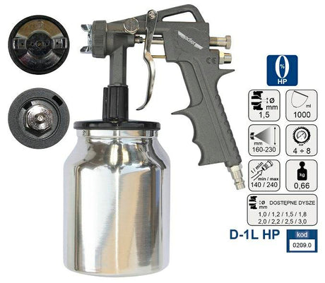 Adler verfpistool, onderkant 1,5 straalpijp