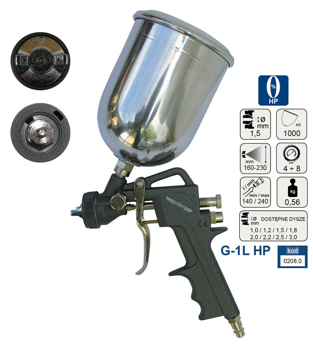 Adler verfpistool g. hp 1.5mm g-1l