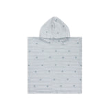 Crabby | wit groene hydrofiele strandponcho 52 x 52 cm