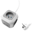 Orno kantooruitbreiding 4xgniazda 2xusb draad 1,4m witte