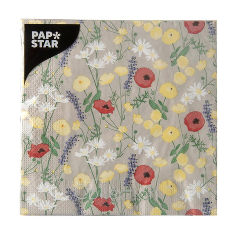 Papstar servetten 33x33cm 3-laags smörblomma pak a 20 stuks