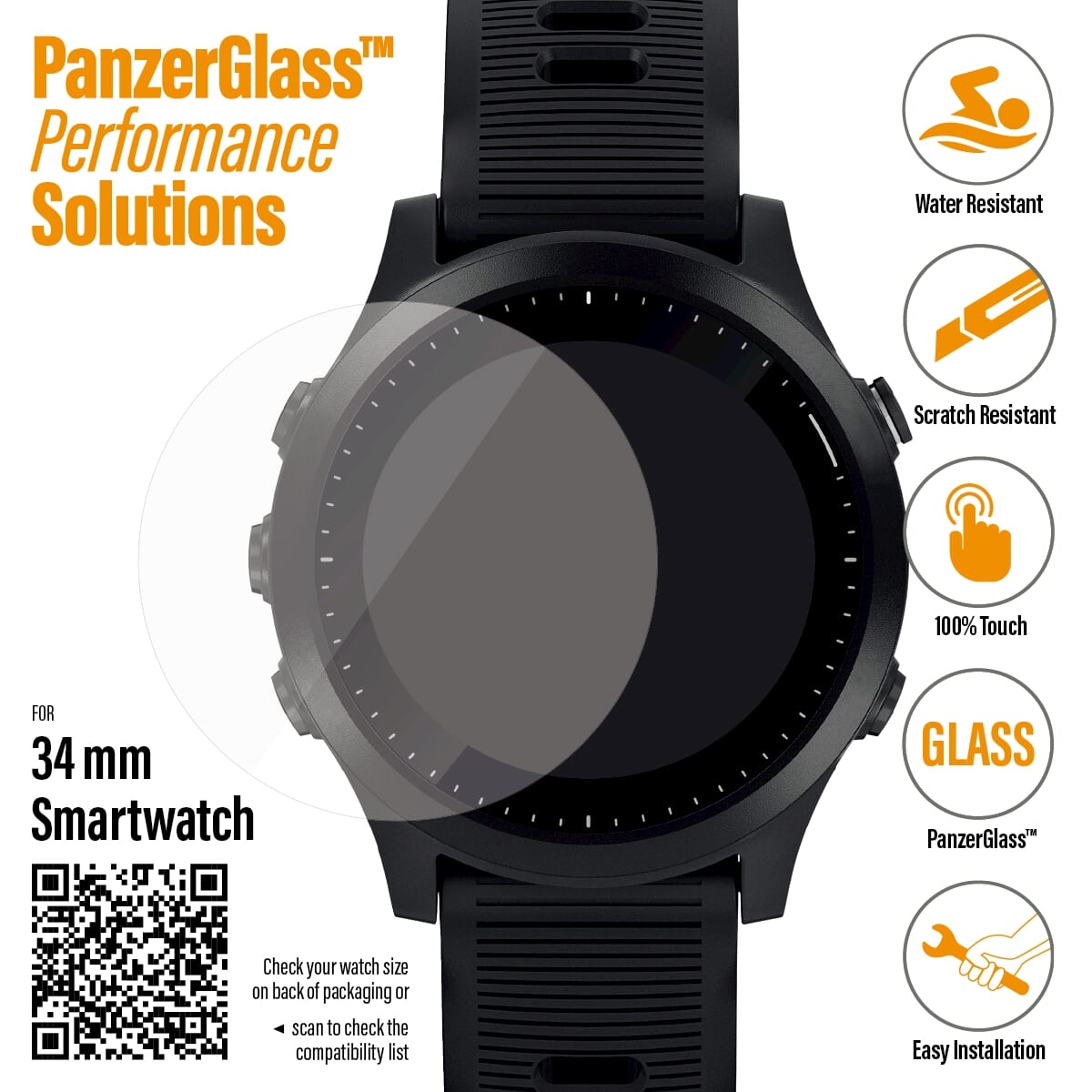 Smartwatch Panzerglass 34 mm ochraniacz ekranu