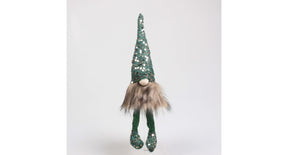 Kerstkabouter met pailletjes bungelbeentjes 16x12x56 cm groen