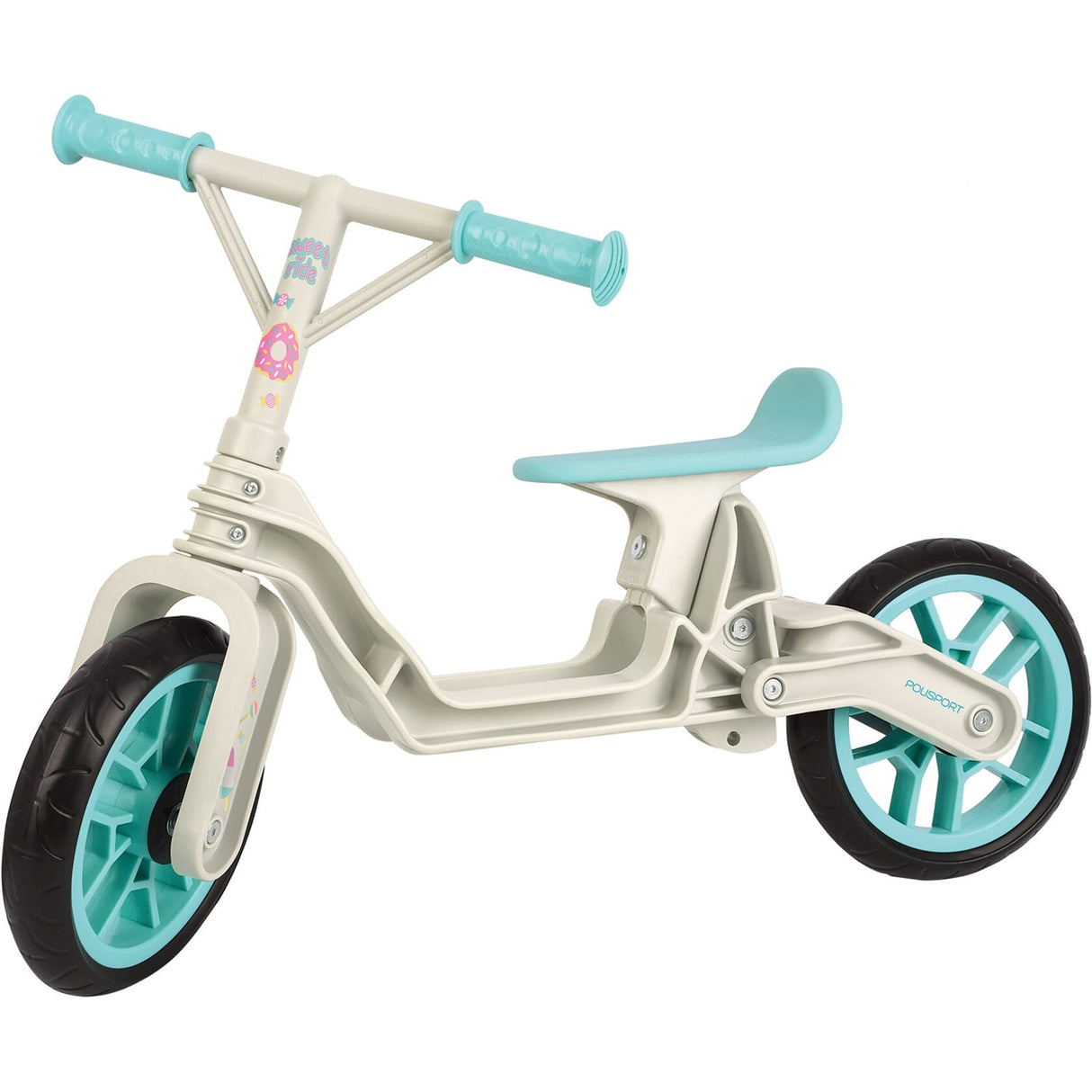 PoliSport Balance Bike Creme Breed Bike Mint Acabado