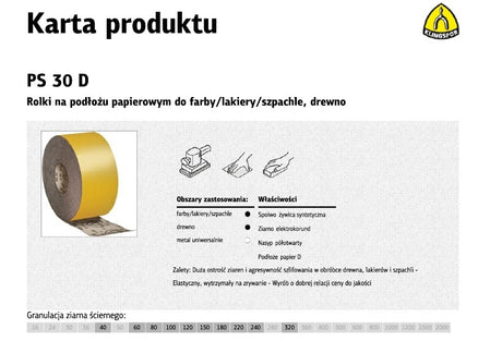 Klingspor papierrol 115mm ps30d p 80 (50mb)