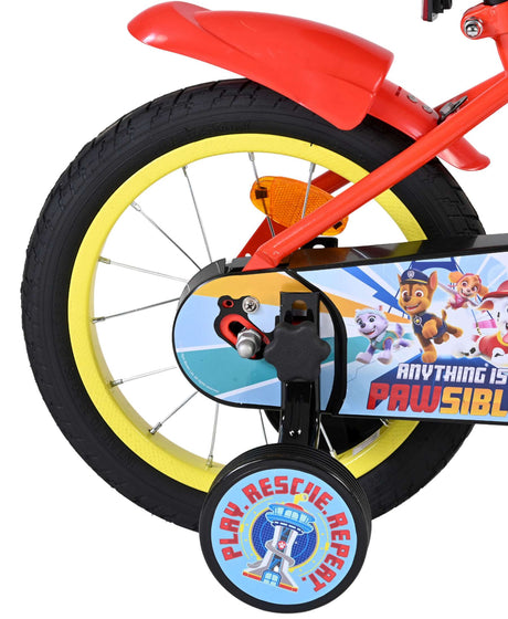 Paw patrol kinderfiets - jongens - 14 inch - rood blauw