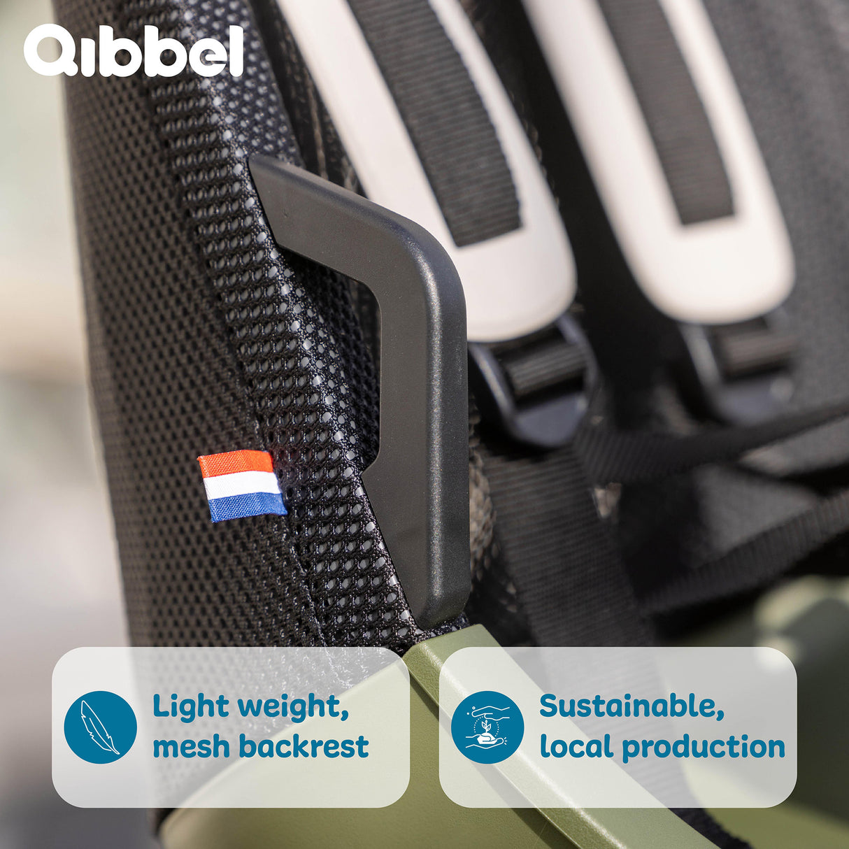 Qibbel achterzitje air frame donkergrijs