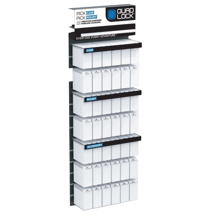 Quad lock slat wall display