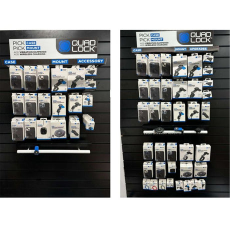 Quad lock slat wall display