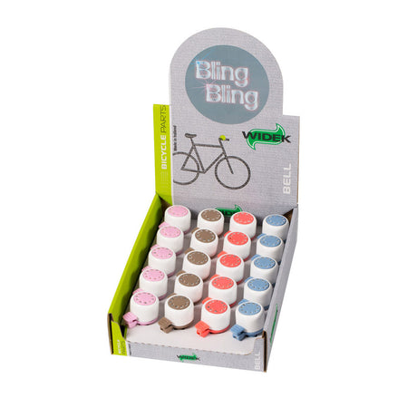 Widek bel bling-bling wit en pastelkleur assorti
