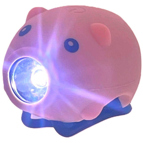 Pexkids fietstoeter varken met led lamp usb roze