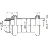 Tecora e balhoofdstel1 inch draad cartr alu 26.4 conus zilver