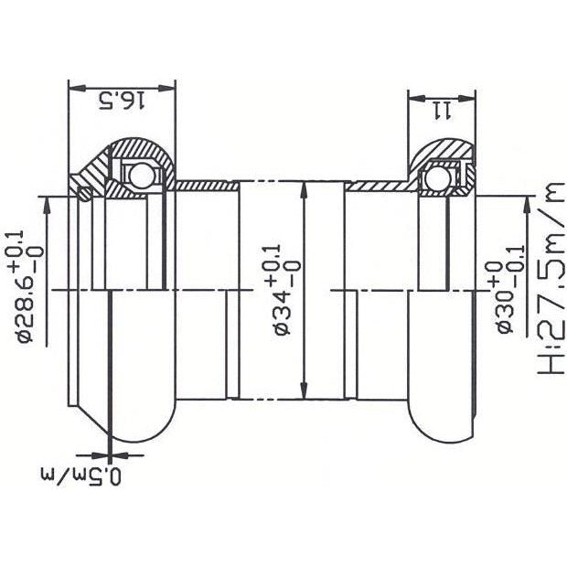 Tecora ball head set1 1 8 inch ahead cartr alu 30.0 cone polished