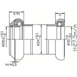 Tecora Ball Head Set1 1 8 tommers kassett Alu 30.0 kjegle polert