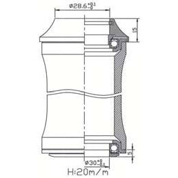 Tecora Ball Head SS44 28.6 ZS44 30 1.1 8 "Black