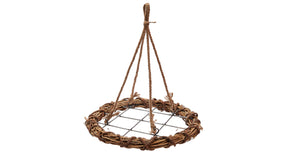 Rattan hanging wreath 75cm natural