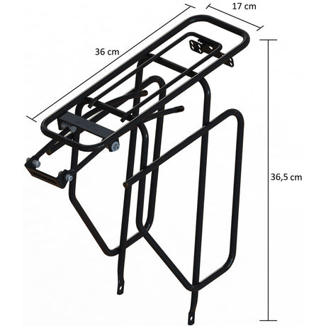 achterdrager met tasafhouders 28 inch staal zwart