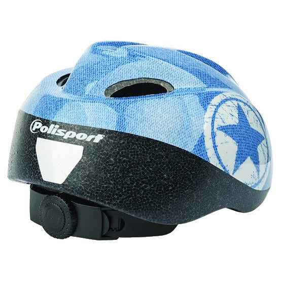 Polisport Kanner Helm Jeans. Gréisst: S (52 56 cm), Faarf: Blauww