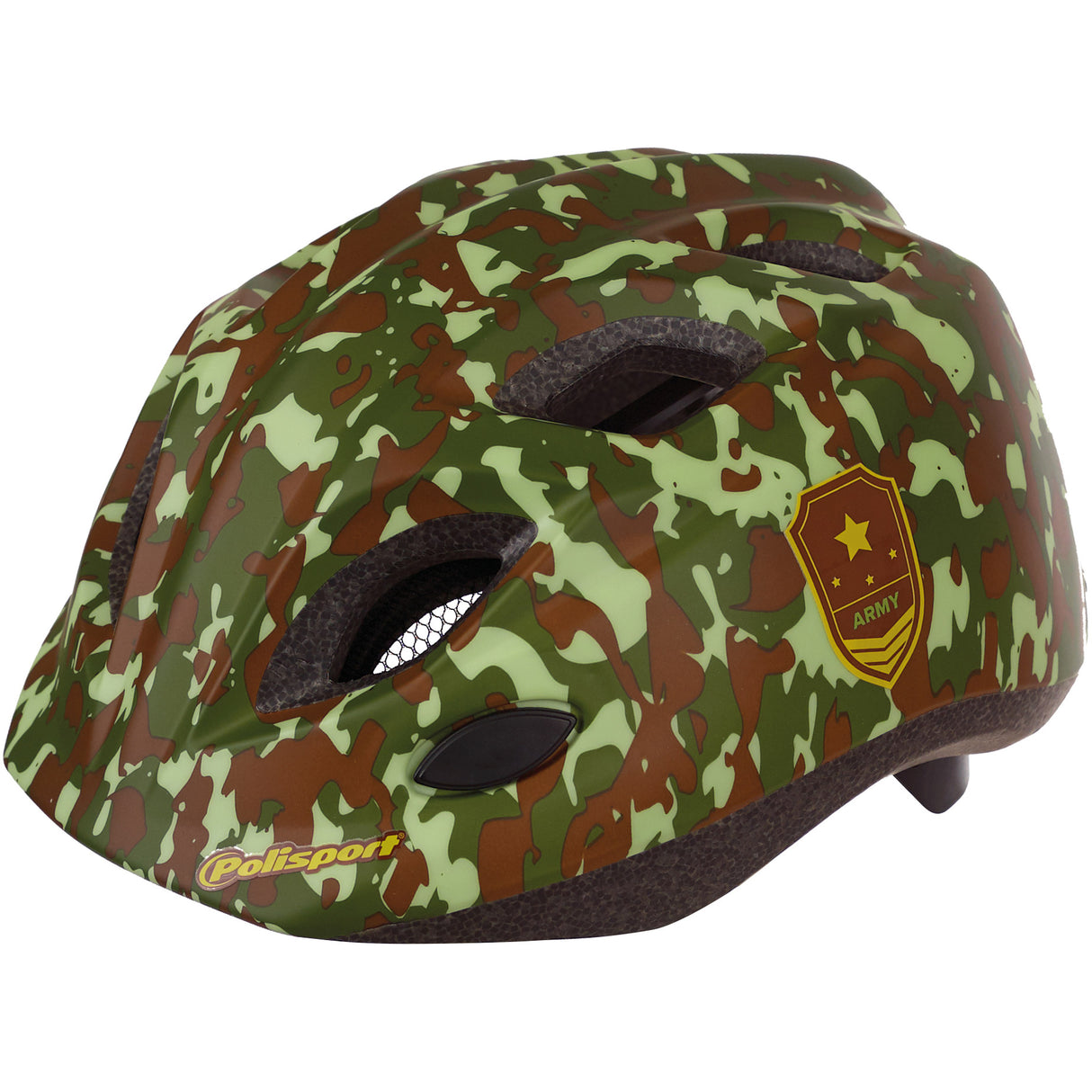 Polisport Junigoud Bicycle Helmet S 52-56cm Army med LED-lys