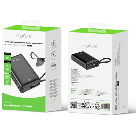 Olympic sportswear rixus powerbank rxpb02b 20.000mah li-ion usb-c -a zwart
