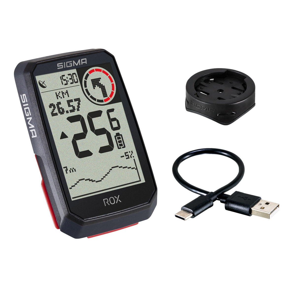 Sigma rox 4.0 gps zw zw standaard stuurhouder + usb-c oplaadkabel