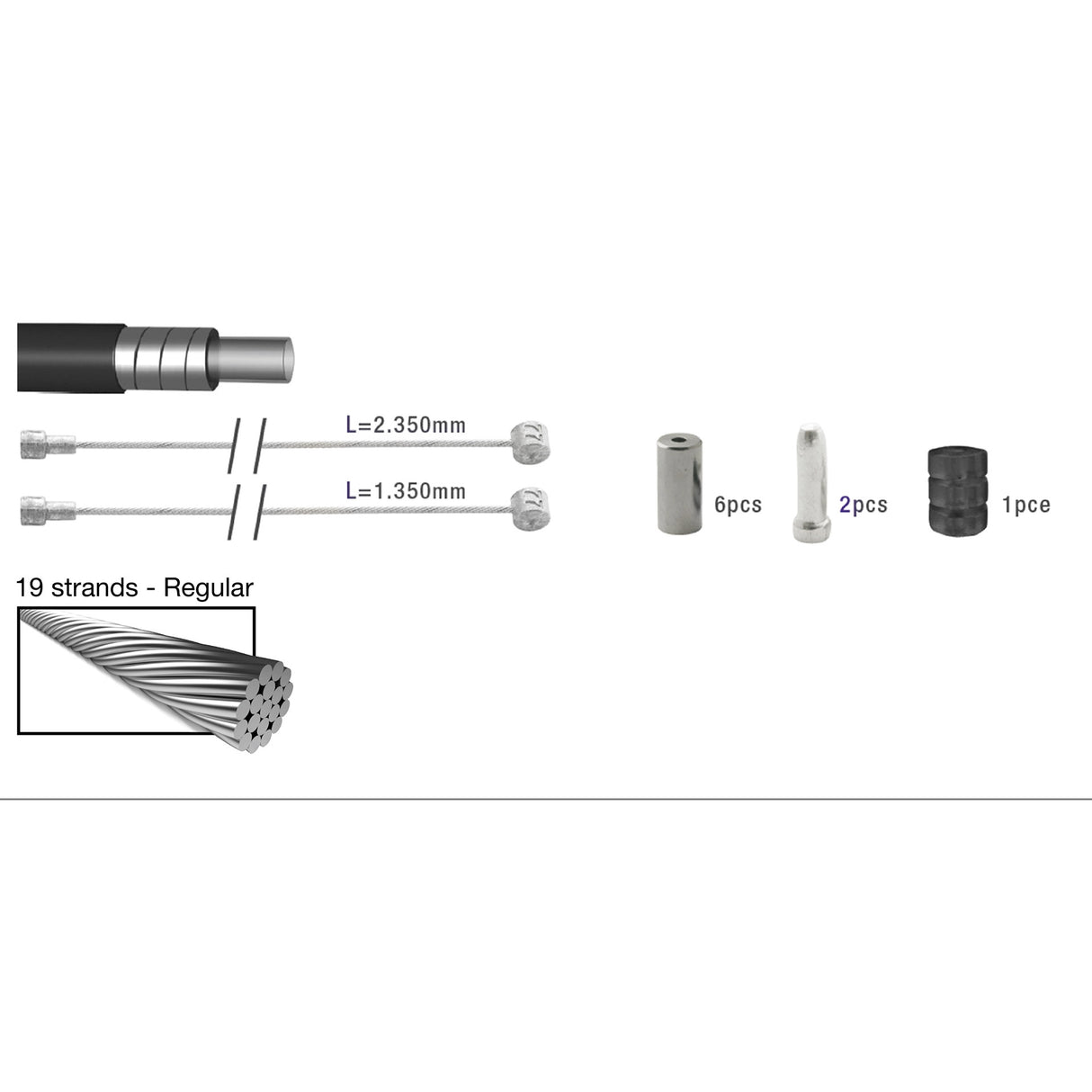 Bremskabel Set Universal Wäiss 2015011