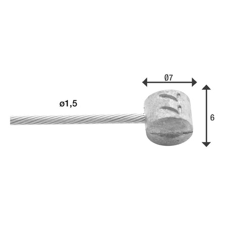Rem binnenkabel Elvedes 2000mm RVS ø1,5mm T-nippel (100 stuks)