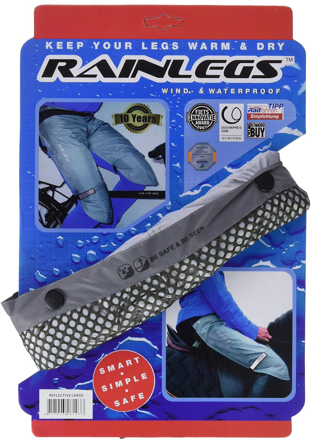 Rainlegs beenbeschermers xl reflective