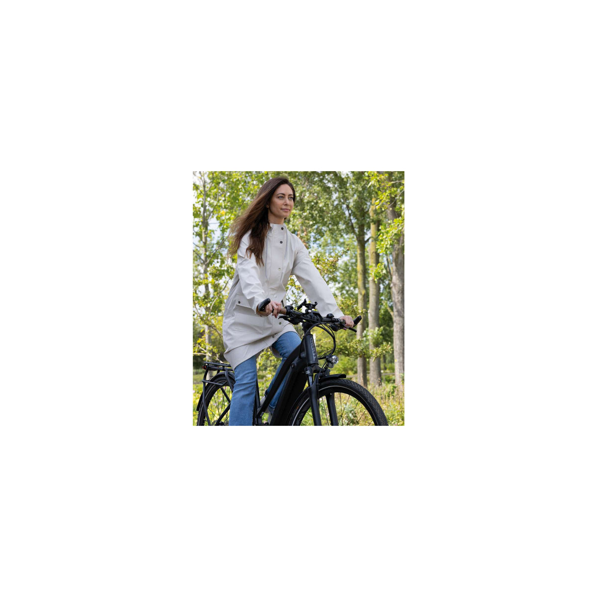 Mirage regenjas rainfall trenchcoat - maat s - gemaakt van polyester soft touch - off white