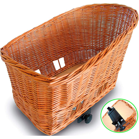 Basil Pasja - hondenfietsmand – large - 50 cm - achtermand – natural