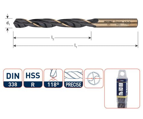 Rotec spiraalboor hss precise 8.5mm