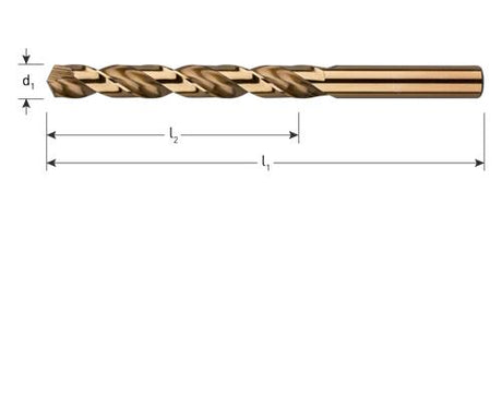 Rotec spiraalboor hss-co din338 9,5mm