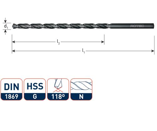 Rotec spiraalboor extra lang 8.0x390 265