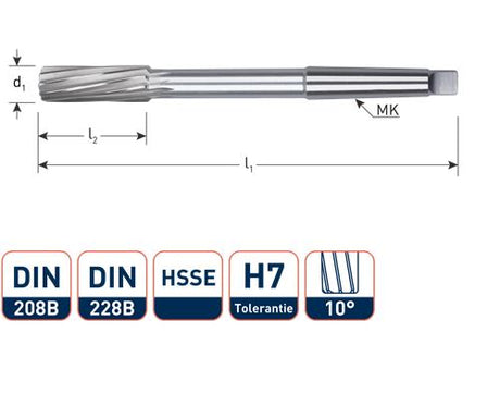 Rotec machineruimer mc h7 8mm spir.